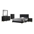 thumbnail image 2 of Kendall 5-piece Tufted Panel Eastern King Bedroom Set Black and Gold, 2 of 6