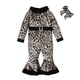thumbnail image 1 of Ropa Para Niñas Pequeñas, Atuendo Para Niños Pequeños, Moda Navideña Para Niños, Mono Con Lazo De Manga Larga Y Trompeta , Pantalones Acampanados, Traje Marrón Odeerbi LM103-9356, 1 of 9