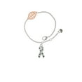 thumbnail image 2 of Delight Jewelry Silvertone Small Antiqued Ribbon with Paws - Rose Goldtone Leaf Delicate Bracelet, 6.25+1.75", 2 of 4