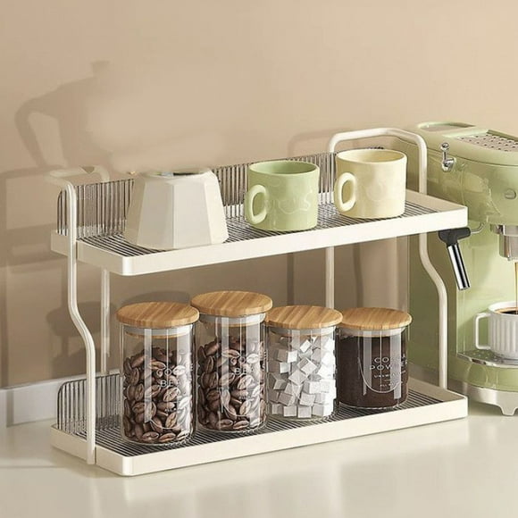 Kitchen Counter Shelf, Stable Structure Countertop Shelf Organizer with Stickers for Bedroom