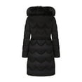 thumbnail image 6 of jtjvou Winter Coats for Women Trendy Warm Thicken Waterproof Mid Length Puffer Jacket Hooded Quilted Parka Trench Outerwear Black L, 6 of 6