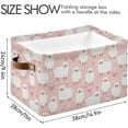 thumbnail image 3 of GZHJMY Sheep Rectangular Storage Bins, 2 PCS Collapsible Toy Storage Bins, Waterproof Canvas Rectangular Storage Bin with Leather Handles for Home Closets Offices,Bedrooms,Kids Toy, Gift Baskets, 3 of 6