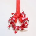 thumbnail image 4 of Small Valentine’s Day Hanging Heart Wreath Mini Artificial Red Pink Berry Candle Ring With Bow For Kitchen Cabinet Front Door Porch Wall Wedding Table Centerpiece Home Decor candle rings wreaths, 4 of 4