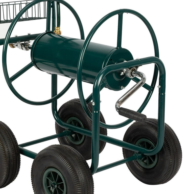 Garden Hose Reel Cart with Wheels,Heavy Duty Yard Water Planting 4 Wheels  Outdoor Garden Lawn Water Truck,Holds 300-Feet of 5/8-Inch Hose 
