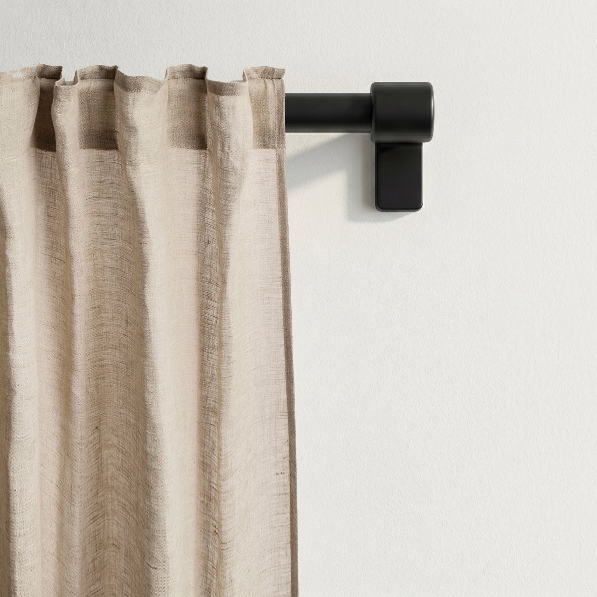 Mainstays 1/2" Matte Black Minimal Curtain Rod, 28"-48"