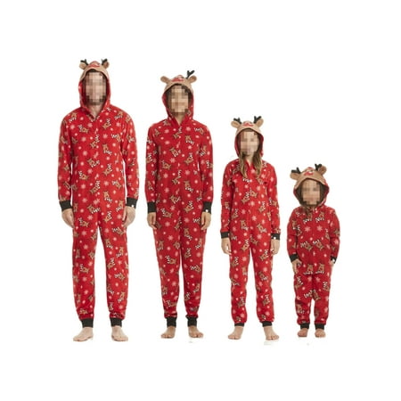 

Viworld Christmas Family Pajamas Sets Men Womens Kids Baby Hooded Pullover Sleepwear Nightwear Outfits