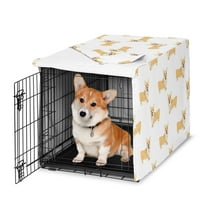 Sweet Jojo Designs Corgi Cartoon Puppy Boy, Girl, Unisex/Gender Neutral Dog Crate Kennel Cover 36in.