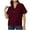 Wine, variant on WCMZJ Shirt for Women Button Down Short Sleeve V Neck Shirts Solid Color Loose Tops Summer Casual Dressy Tunic Top Brown L