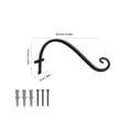 thumbnail image 2 of Outdoor Plants Hook Wall Bracket 12 in, Wrought Iron Hanging Basket Bracket for Flower Planter, Bird Feeder, Lanterns, Wind Chimes, Black, 2 of 4