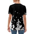 thumbnail image 4 of NAMTYQX T Shirts for Women Soft V Neck Casual Printed Loose Short Sleeve Plus Size Lightweight Trending Black Size M, 4 of 5