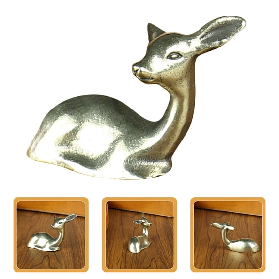 TABLZONE Brass Deer Figurine for Home Decor Golden Craft Suitable for Living Room and Bedroom 4.5 inches