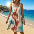 thumbnail image 6 of AELand Women's Dresses , Round Neck Sleeveless Random Printed Tie Dye Tank Dresses,,S~XXL, 6 of 7