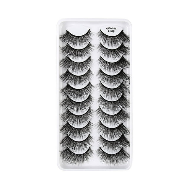 Pestañas, paquete múltiple, pestañas postizas de visón, volumen, finas, pares, estilo 8D, pestañas postizas, ojos de visón, 10 pares de pestañas, paquete de pestañas dramáticas