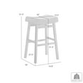 thumbnail image 5 of Lenon Modern Farmhouse Wood Bar Height Kitchen Bar Stool in White Finish with Cream Fabric Upholstered Seat, 5 of 5