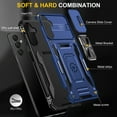 thumbnail image 2 of Armor Case for Samsung Galaxy A14 5G, Sliding Lens Camera Cover Protection Ring Kickstand Compatible with Magnetic Car Mount Holder Military Grade Hybrid Rugged PC Soft TPU Shockproof Case,Navyblue, 2 of 7