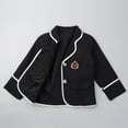 thumbnail image 5 of XUNZOO Big Girls Girls British Winter School Uniform Long Sleeves Shirt Blazer Suit with Mini Skirt Black 130, 5 of 5