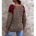thumbnail image 6 of Two Tone Mixed Print Sweater Red Large, 6 of 6