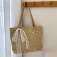 thumbnail image 2 of LinYooLi Fashion Lace Tote Bag Women Woven Straw Top Handle Handbags Summer Beach Purse, 2 of 7