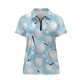 thumbnail image 2 of Aplkyhs Blue Women's Golf Shirt 4-Way Stretch Golf Shirts for Women Quick Dry Women's Short Sleeve Shirts Breathable Fabric for Golf,Tennis,Hiking,Running,Gym, 2 of 7