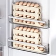 thumbnail image 4 of Guiexla Fridge Egg Storage Box Four Tiers Automatic Rolling Large Capacity Space-Saving 30 Egg Organizer Refrigerator Side Door Egg Dispenser Egg Carton Diner Restaurant Egg Holder, 4 of 7