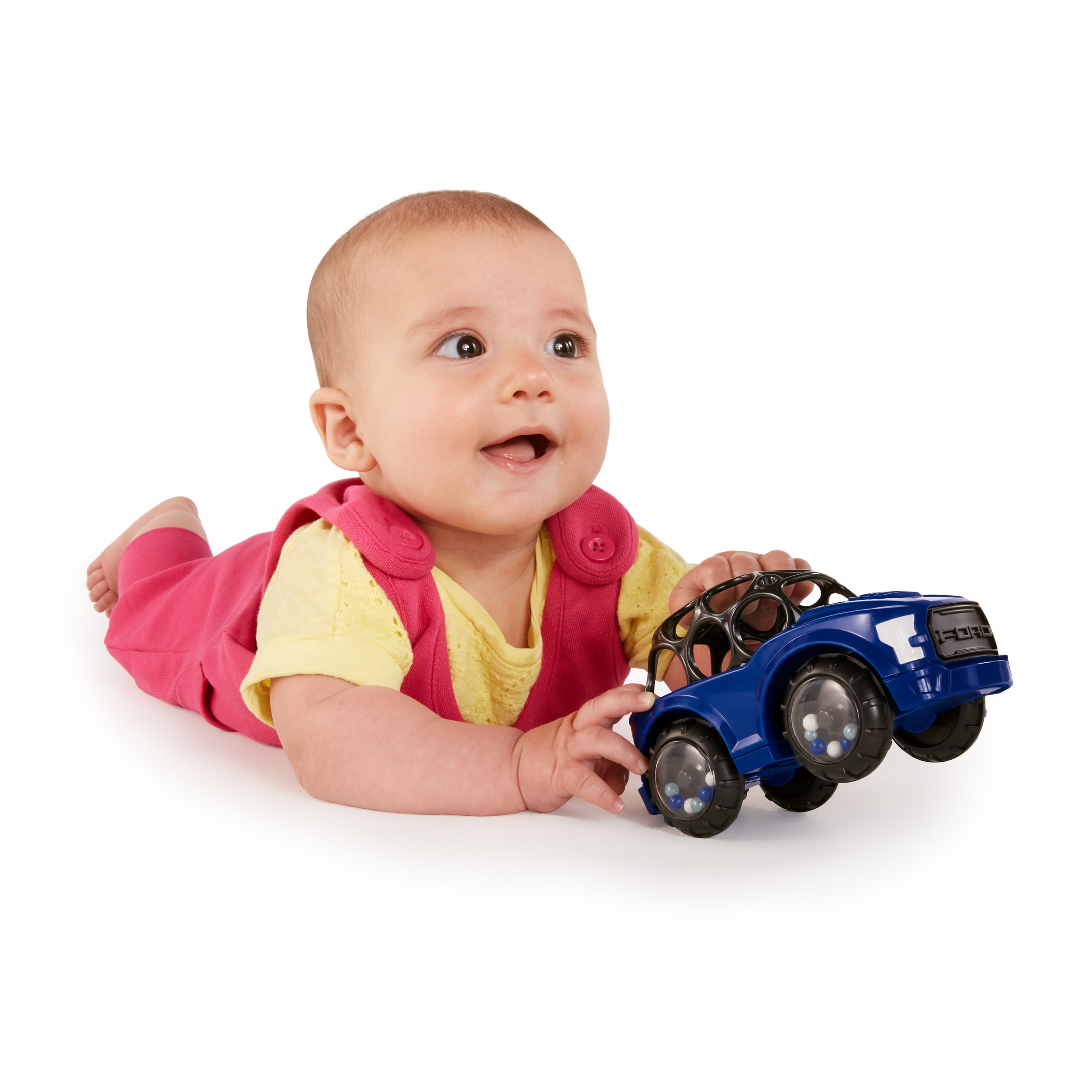 Bright Starts Rattle & Roll F-150 Raptor Easy-Grasp Push Vehicle Toy, Ages 3 Months +