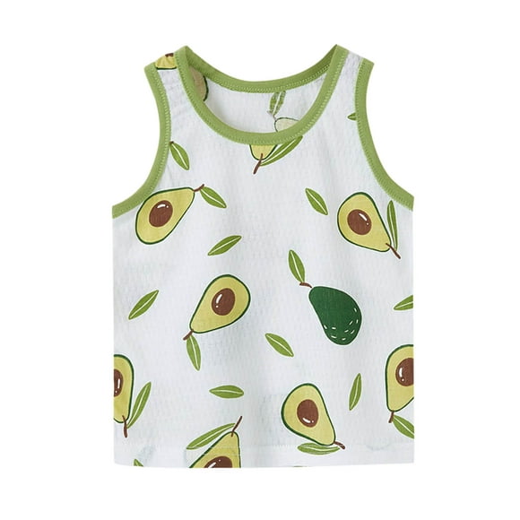 MEZZALL Débardeurs de Danse pour Enfants Garçons Filles Débardeurs Courts Dos Nageur Imprimés de Dessins Animés Sans Manches Hauts de Sport Danse Ballet Gymnastique Vêtements Quotidiens Élégants, Vert Clair, 12-18 Mois