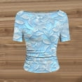 thumbnail image 5 of Otvok Women's Fashionable Blouses Dressy Casual Short Sleeve T-Shirts Round Neck Slim Fitted Tee Tops for Work Business, 5 of 6