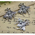 thumbnail image 2 of U8MO Retro Cute Bee Alloy Charm Pendants Jewelry Making DIY 27*27mm 4~50pc-ancient silver-30pcs, 2 of 3