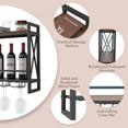 thumbnail image 5 of Canddidliike Industrial Wall Mounted Wine Rack with 3 Stem Glass Holders, Freestanding Floor Wine Bottle Holder, Wine Storage Racks, 5 of 7
