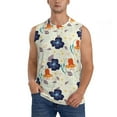 thumbnail image 3 of Uemuo Flower Leaves Pattern Men's Sleeveless T-Shirt,Muscle Athletic Tank Top, Moisture-wicking Quick-dry Breathable Classic Tee Top for Gym Run Outdoor Sports-, 3 of 8