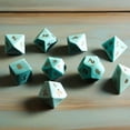 thumbnail image 4 of Turquoise Crystal Dice Hand-Carved Gemstone Dice D4 D6 D8 D10 D12 D20 Percentile or 7PCS Polyhedral Set for DND & Tabletop RPG(D8Face), 4 of 5