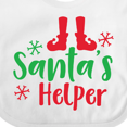 thumbnail image 4 of Inktastic Santa's Helper, Elf Shoes, Snowflakes, Christmas Boys or Girls Baby Bib, 4 of 4