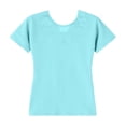 thumbnail image 5 of Liweisiy Girl's Dance Crewneck Shirts Slim Fit Short Sleeve Solid Color Tees Summer Breathable Workout Athletic Sweatshirts Green 9 Years, 5 of 7