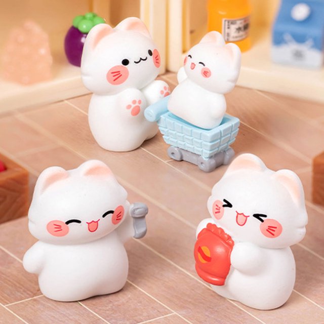 unbranded 6Ud Figurines Pequeñas De En Resina Adorable Única Para Hogar Y Oficina Color Surtido