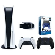 Sony Playstation 5 Disc Version Console with Extra Black Controller, 1080p HD Camera and Surge Pro Gamer Starter Pack 11-Piece Accessory Bundle