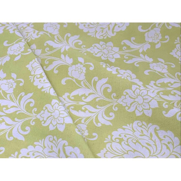 Waverly Inspirations 100 Cotton Duck 45" Width Small Damask Celery