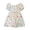 thumbnail image 4 of Amidoa Girls Summer Dresses A-Line Short Sleeve Dresses Cotton Print Kids Casual Sundress Multicolor Size 3T, 4 of 5