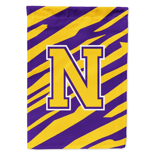 "Treasures CJ1022-N-GF Iger Stripe Inicial N Monograma Bandera, Pequeño, Multicolor" Caroline's Treasures CJ1022-N-GF