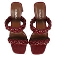 thumbnail image 4 of Soda Women's Braided Open Toe Double Strap Heels, Burgundy,  11 M US, 4 of 5