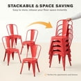 thumbnail image 5 of Vineego Classic Steel Rubber Waterproof Dining Side Chairs, Red (Set of 4), 5 of 6