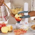 thumbnail image 4 of Pelador eléctrico multifunción, pelador automático giratorio de manzanas y patatas, cortador de verduras, herramienta peladora (blanco), 4 of 5
