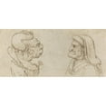 thumbnail image 2 of Francesco Melzi 18x10 Black Ornate Wood Framed Double Matted Museum Art Print Titled - Two Grotesque Heads (1510s), 2 of 5