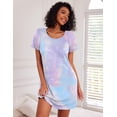 thumbnail image 3 of Ekouaer Nightgowns for Women Cotton Sleep Shirts Short Sleeve Nightshirt Crew Neck Night Gown Comfy Sleepwear Nightdress, 3 of 6
