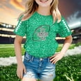 thumbnail image 2 of Fshinging Toddler Girls T Shirts Sequin Football Graphic Summer Tees Tops Glitter Print Short Sleeve Crew Neck Kids Clothes Size 10-11 Years, 2 of 4
