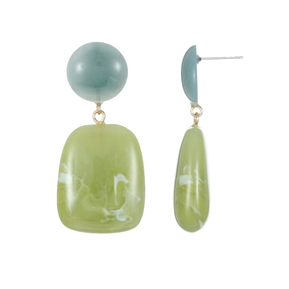 Time and Tru Blue/ Green Statement Earrings