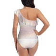 thumbnail image 5 of Sikiie Glitter Light Pearl Print Women One Piece Swimsuits Tummy Control One Shoulder Bathing Suits Ruffle Swimwear, From S to XXL-Medium, 5 of 6