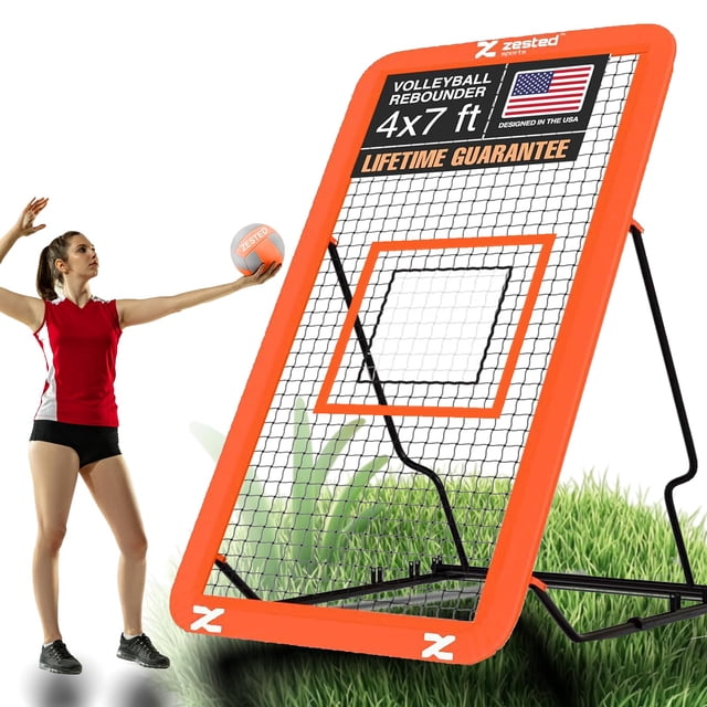 Red Rebounder Multi-Sport Zested Sports de 7 x 4 pies con bolsa de transporte