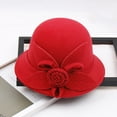thumbnail image 2 of Dyfzdhu Fedora Hats for Women Fall Winter Flower Bowler Hat Casual Elegant Tea Party Fascinators Hat Bucket Hats, 2 of 3
