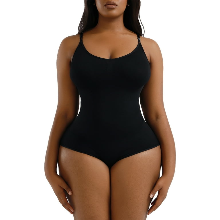 Women Shapewear Bodysuit Solid Color Sleeveless Sling Spaghetti Strap Tummy  Control Seamless Body Shaper，S/M/L/XL