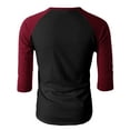 thumbnail image 3 of H2H Mens Casual Slim Fit Raglan 3/4 Sleeve Henley T-Shirts(CMTTS0174), 3 of 5